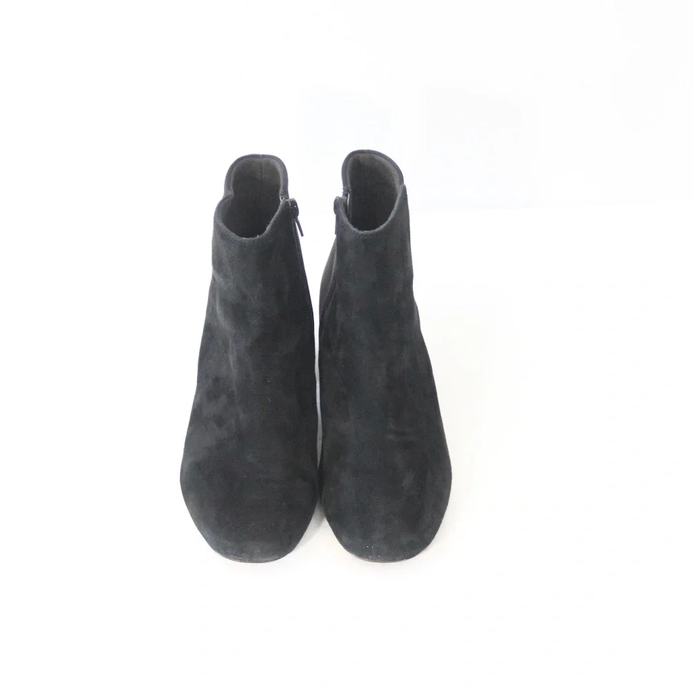 Clarks Boots Women Black Booties block heel 7.5 wide